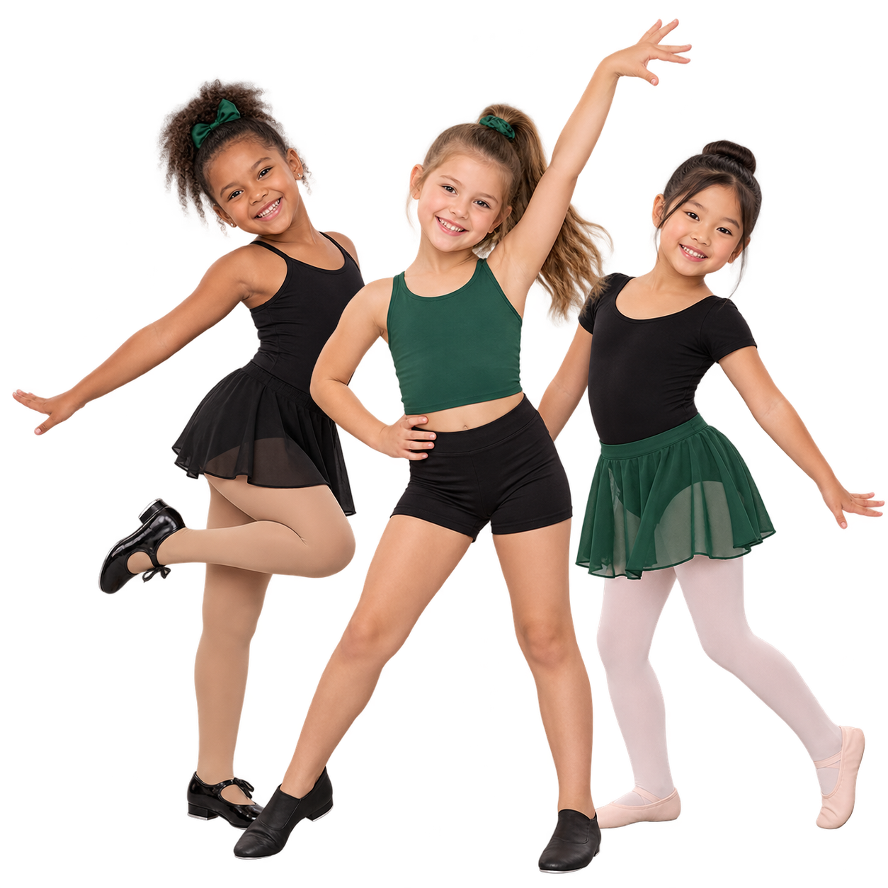 Young dancers enjoying an introductory jazz combination